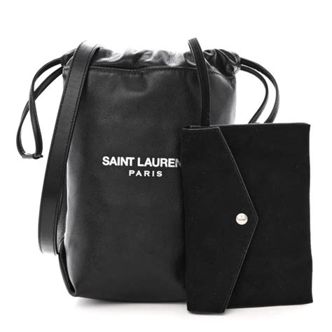 teddy bucket bag ysl|SAINT LAURENT Lambskin Small Teddy Bucket Bag Black.